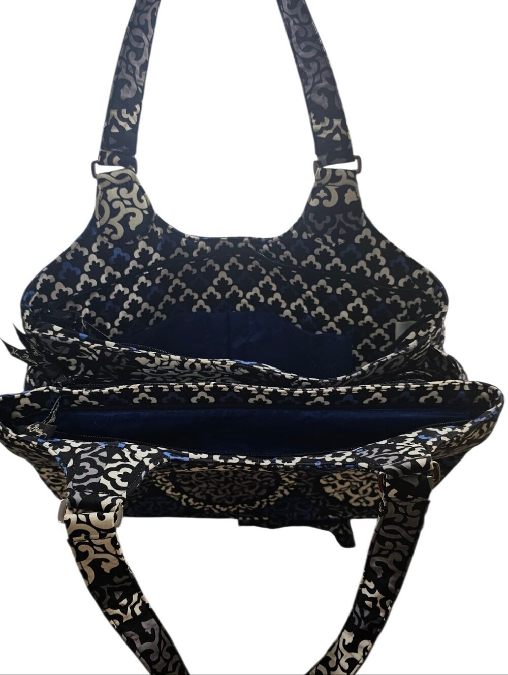 Vera Bradley Canterbury Cobalt Large Organizational Tote EUC Laptop Travel Bag - Picture 5 of 10